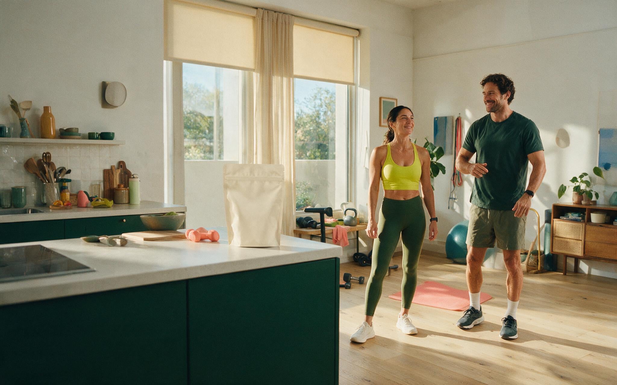 Two adults after an everyday training session